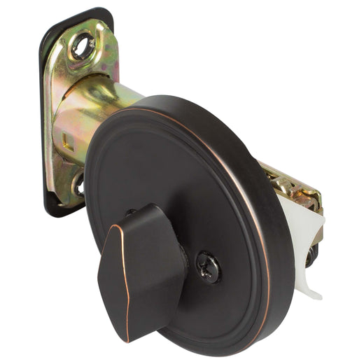 Image Of Single Sided Keyless Deadbolt - Venetian Bronze Finish - Harney Hardware