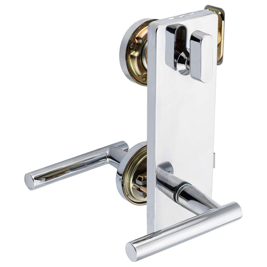 Image Of Interconnected Door Lock Reversible Passage Lever -  UL Fire Rated -  ANSI 2 -  Contemporary Style Riley Collection - Chrome Finish - Harney Hardware
