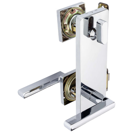 Image Of Interconnected Door Lock Reversible Passage Lever -  UL Fire Rated -  ANSI 2 -  Contemporary Style Harper Collection - Chrome Finish - Harney Hardware
