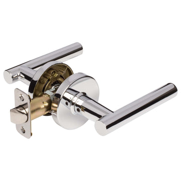 Image Of Door Lever Set Closet / Hall / Passage Function Contemporary Style Riley Collection - Chrome Finish - Harney Hardware