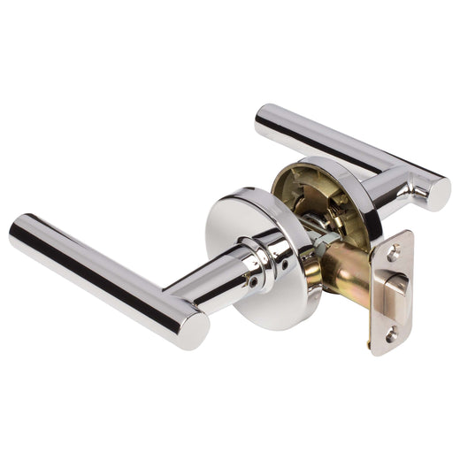Image Of Door Lever Set Closet / Hall / Passage Function Contemporary Style Riley Collection - Chrome Finish - Harney Hardware