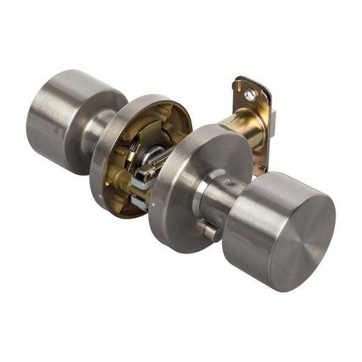 Image Of Door Knob Set Bed / Bath / Privacy Function Contemporary Style Brooklyn Collection - Satin Nickel Finish - Harney Hardware