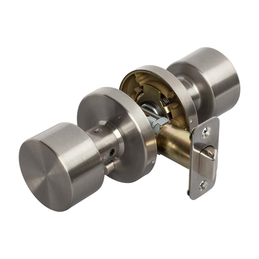 Image Of Door Knob Set Bed / Bath / Privacy Function Contemporary Style Brooklyn Collection - Satin Nickel Finish - Harney Hardware