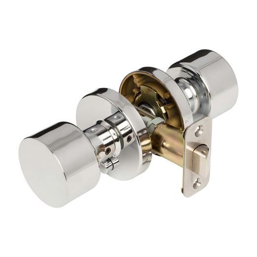 Image Of Door Knob Set Bed / Bath / Privacy Function Contemporary Style Brooklyn Collection - Chrome Finish - Harney Hardware