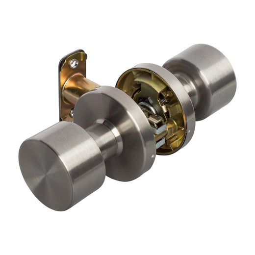 Image Of Door Knob Set Closet / Hall / Passage Function Contemporary Style Brooklyn Collection - Satin Nickel Finish - Harney Hardware