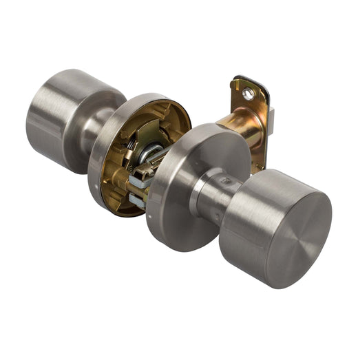 Image Of Door Knob Set Closet / Hall / Passage Function Contemporary Style Brooklyn Collection - Satin Nickel Finish - Harney Hardware