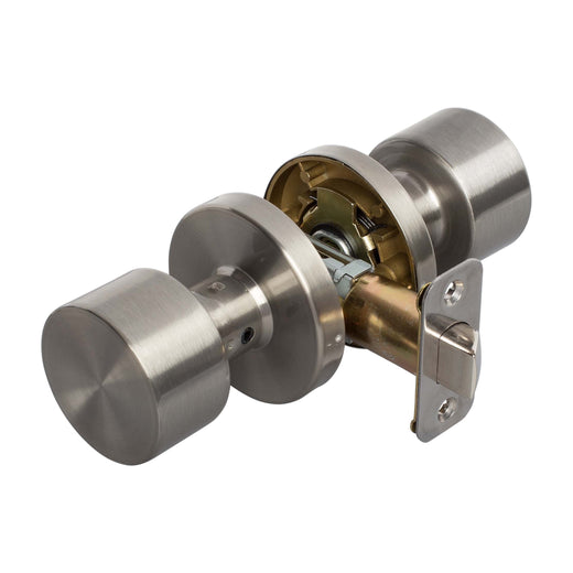 Image Of Door Knob Set Closet / Hall / Passage Function Contemporary Style Brooklyn Collection - Satin Nickel Finish - Harney Hardware