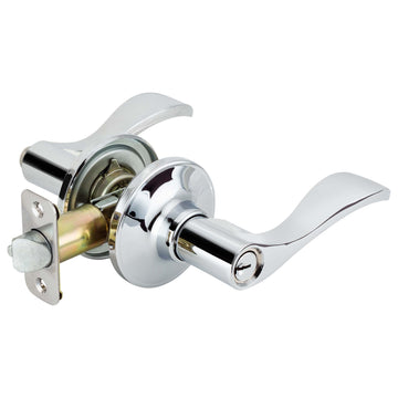 Image Of Door Lever Set Keyed / Entry Function Dakota Collection - Chrome Finish - Harney Hardware