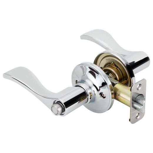 Image Of Door Lever Set Keyed / Entry Function Dakota Collection - Chrome Finish - Harney Hardware
