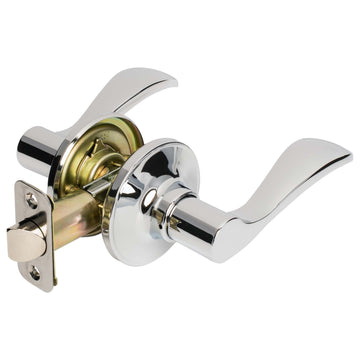 Image Of Door Lever Set Closet / Hall / Passage Function Dakota Collection - Chrome Finish - Harney Hardware