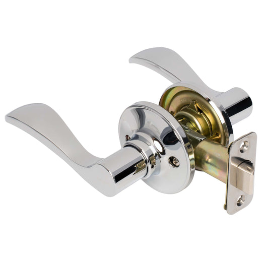 Image Of Door Lever Set Closet / Hall / Passage Function Dakota Collection - Chrome Finish - Harney Hardware