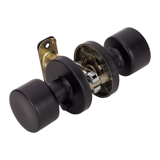 Image Of Door Knob Set Bed / Bath / Privacy Function Contemporary Style Brooklyn Collection - Matte Black Finish - Harney Hardware