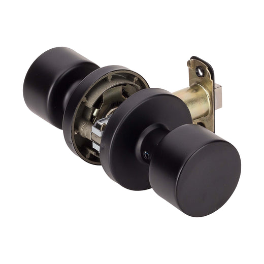 Image Of Door Knob Set Bed / Bath / Privacy Function Contemporary Style Brooklyn Collection - Matte Black Finish - Harney Hardware