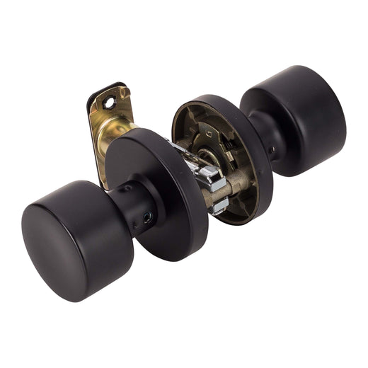 Image Of Door Knob Set Closet / Hall / Passage Function Contemporary Style Brooklyn Collection - Matte Black Finish - Harney Hardware