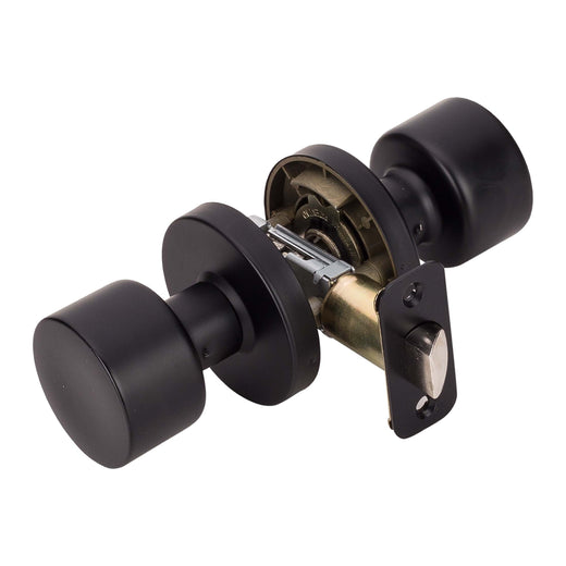 Image Of Door Knob Set Closet / Hall / Passage Function Contemporary Style Brooklyn Collection - Matte Black Finish - Harney Hardware
