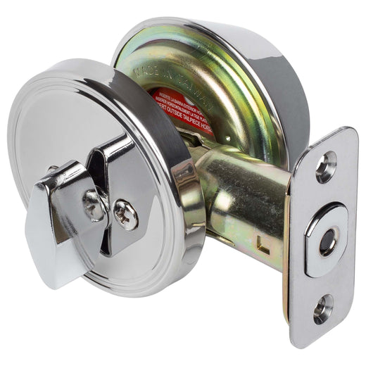 Image Of Keyed Single Cylinder Deadbolt - Chrome Finish - Harney Hardware