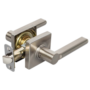 Image Of Door Lever Set Closet / Hall / Passage Function Contemporary Style Harper Collection - Satin Nickel Finish - Harney Hardware