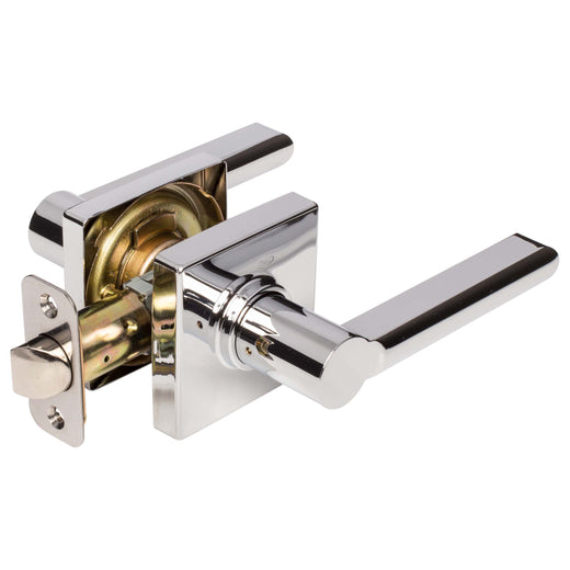 Image Of Door Lever Set Closet / Hall / Passage Function Contemporary Style Harper Collection - Chrome Finish - Harney Hardware
