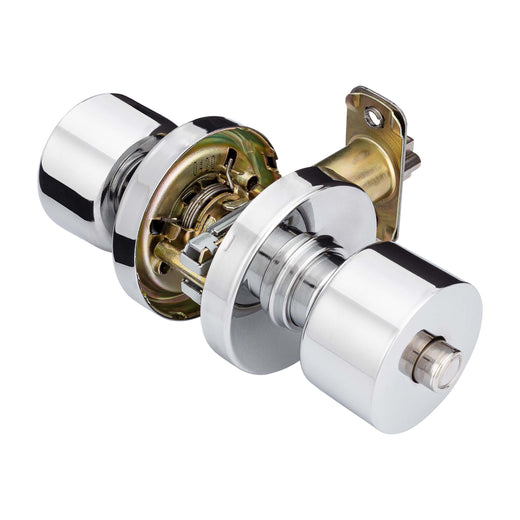 Image Of Door Knob Set Keyed / Entry Function Contemporary Style Brooklyn Collection - Chrome Finish - Harney Hardware