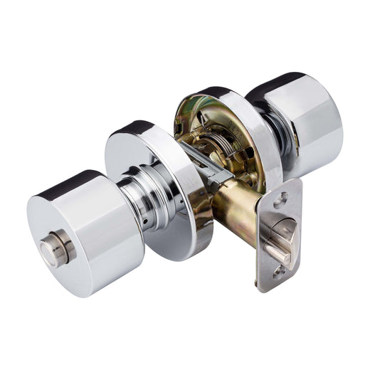 Image Of Door Knob Set Keyed / Entry Function Contemporary Style Brooklyn Collection - Chrome Finish - Harney Hardware