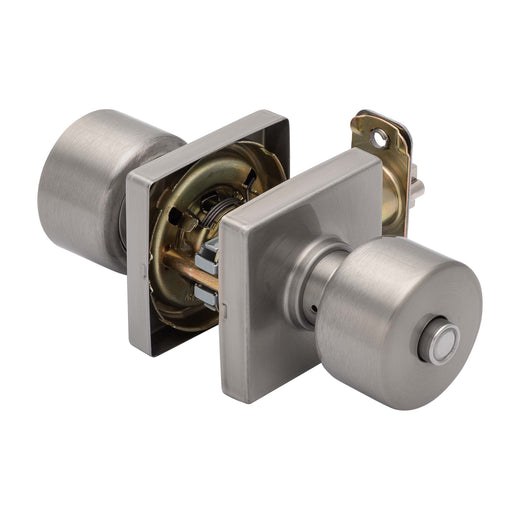 Image Of Door Knob Set Keyed / Entry Function Contemporary Style Oaklyn Collection - Satin Nickel Finish - Harney Hardware