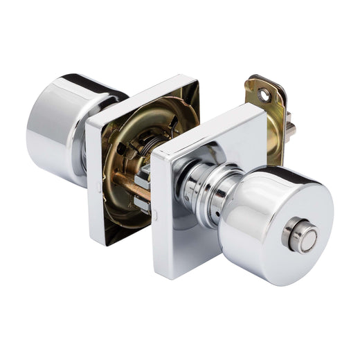 Image Of Door Knob Set Keyed / Entry Function Contemporary Style Oaklyn Collection - Chrome Finish - Harney Hardware