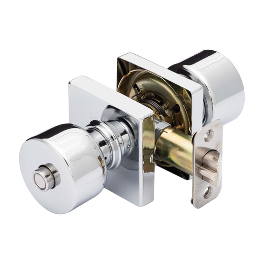 Image Of Door Knob Set Keyed / Entry Function Contemporary Style Oaklyn Collection - Chrome Finish - Harney Hardware
