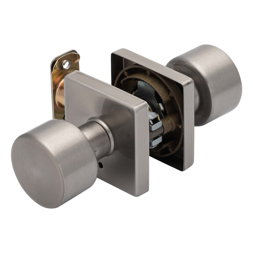 Image Of Door Knob Set Bed / Bath / Privacy Function Contemporary Style Oaklyn Collection - Satin Nickel Finish - Harney Hardware