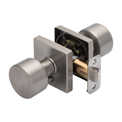 Image Of Door Knob Set Bed / Bath / Privacy Function Contemporary Style Oaklyn Collection - Satin Nickel Finish - Harney Hardware