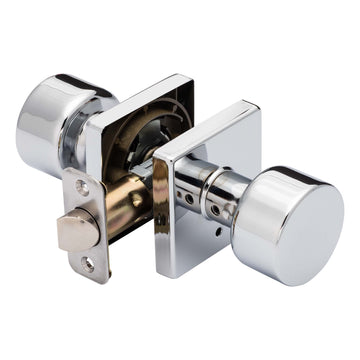 Image Of Door Knob Set Bed / Bath / Privacy Function Contemporary Style Oaklyn Collection - Chrome Finish - Harney Hardware