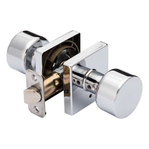 Image Of Door Knob Set Bed / Bath / Privacy Function Contemporary Style Oaklyn Collection - Chrome Finish - Harney Hardware