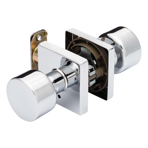 Image Of Door Knob Set Bed / Bath / Privacy Function Contemporary Style Oaklyn Collection - Chrome Finish - Harney Hardware