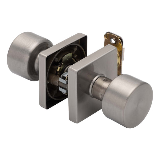 Image Of Door Knob Set Closet / Hall / Passage Function Contemporary Style Oaklyn Collection - Satin Nickel Finish - Harney Hardware