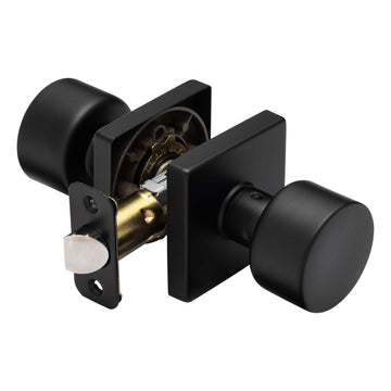 Image Of Door Knob Set Closet / Hall / Passage Function Contemporary Style Oaklyn Collection - Matte Black Finish - Harney Hardware