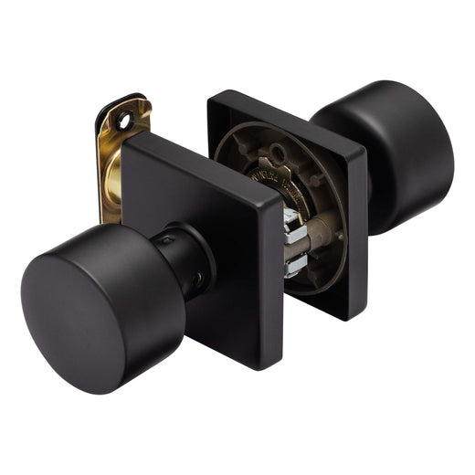 Image Of Door Knob Set Closet / Hall / Passage Function Contemporary Style Oaklyn Collection - Matte Black Finish - Harney Hardware