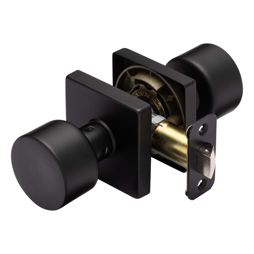 Image Of Door Knob Set Closet / Hall / Passage Function Contemporary Style Oaklyn Collection - Matte Black Finish - Harney Hardware