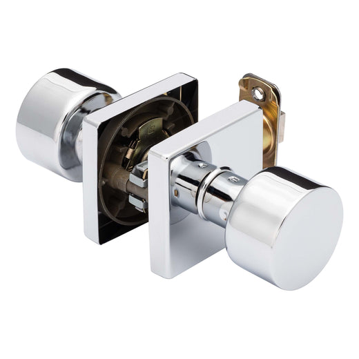 Image Of Door Knob Set Closet / Hall / Passage Function Contemporary Style Oaklyn Collection - Chrome Finish - Harney Hardware