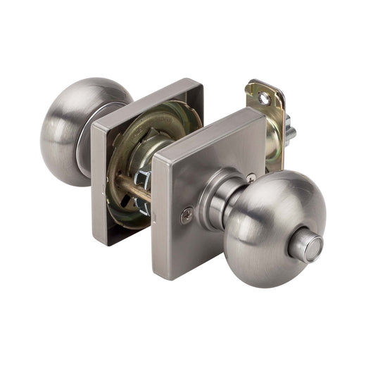 Image Of Door Knob Set Keyed / Entry Function Contemporary Style Kendall Collection - Satin Nickel Finish - Harney Hardware