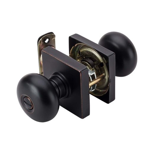 Image Of Door Knob Set Bed / Bath / Privacy Function Contemporary Style Kendall Collection - Venetian Bronze Finish - Harney Hardware