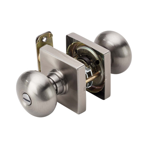 Image Of Door Knob Set Bed / Bath / Privacy Function Contemporary Style Kendall Collection - Satin Nickel Finish - Harney Hardware