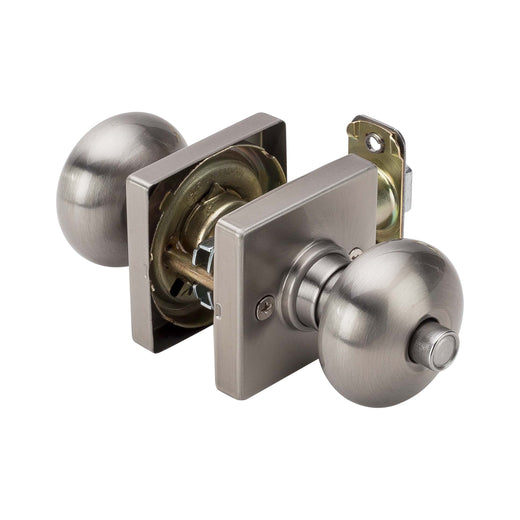Image Of Door Knob Set Bed / Bath / Privacy Function Contemporary Style Kendall Collection - Satin Nickel Finish - Harney Hardware