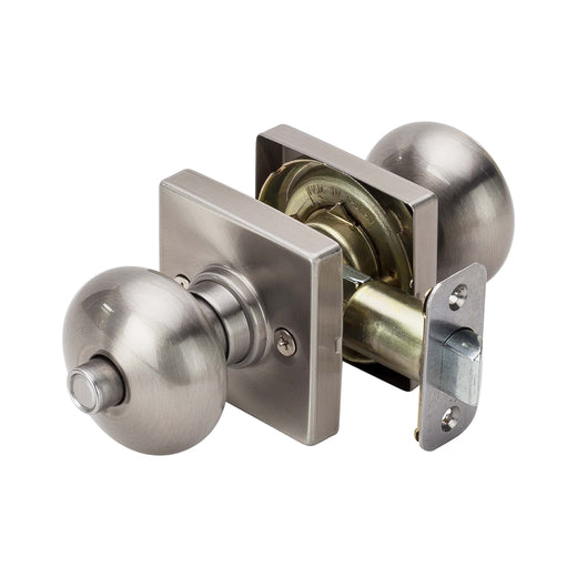 Image Of Door Knob Set Bed / Bath / Privacy Function Contemporary Style Kendall Collection - Satin Nickel Finish - Harney Hardware