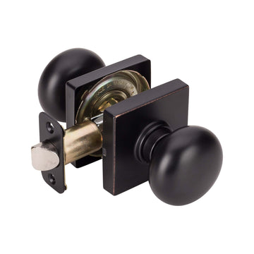 Image Of Door Knob Set Closet / Hall / Passage Function Contemporary Style Kendall Collection - Venetian Bronze Finish - Harney Hardware