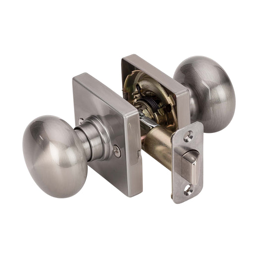 Image Of Door Knob Set Closet / Hall / Passage Function Contemporary Style Kendall Collection - Satin Nickel Finish - Harney Hardware