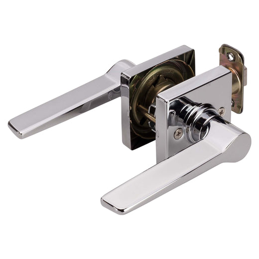 Image Of Door Lever Set Closet / Hall / Passage Function Contemporary Style Palm Collection - Chrome Finish - Harney Hardware