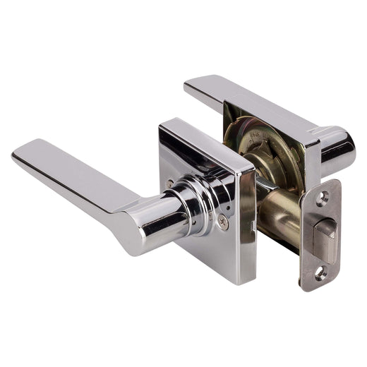 Image Of Door Lever Set Closet / Hall / Passage Function Contemporary Style Palm Collection - Chrome Finish - Harney Hardware