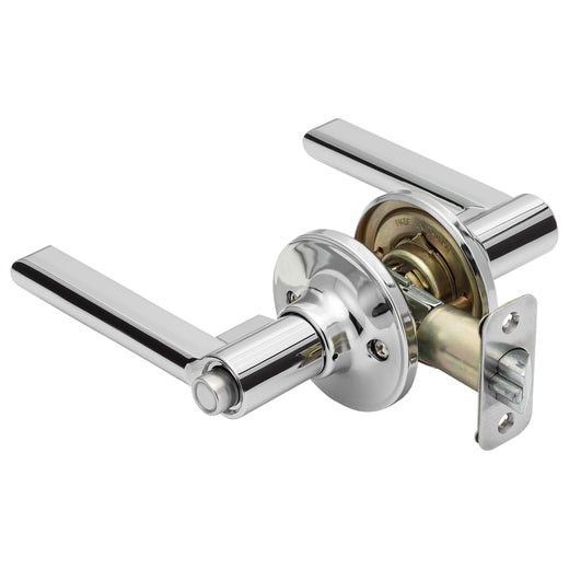 Image Of Door Lever Set Keyed / Entry Function Contemporary Style Fallon Collection - Chrome Finish - Harney Hardware