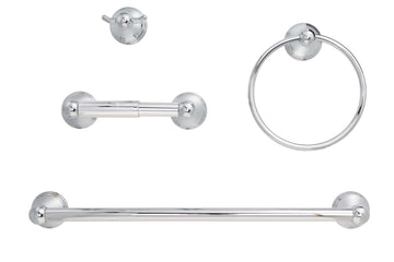 Image Of Alexandria Chrome Bathroom Hardware Set - Chrome Finish - Harney Hardware