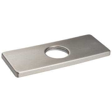 Image Of Bathroom Faucet Installation Deckplate -  Square Ends -  Stainless Steel -  6 1/8 In. Wide - Satin Stainless Steel Finish - Harney Hardware
