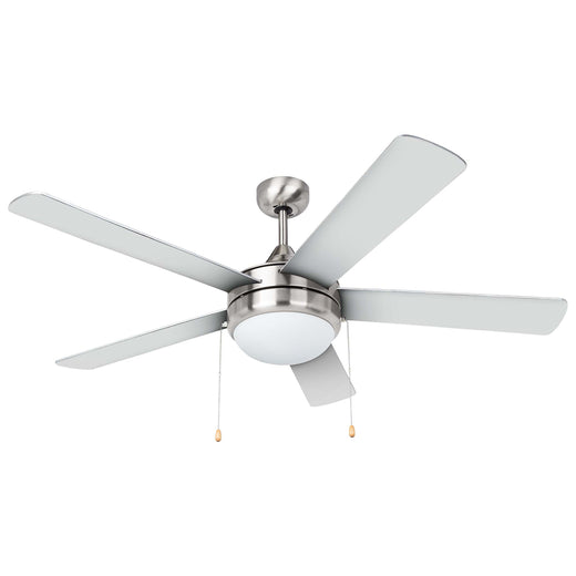Image Of Ceiling Fan With LED Light Kit 52 In.5 Blades -  Silver / Dark Walnut -   Contemporary Style - Satin Nickel Finish - Harney Hardware